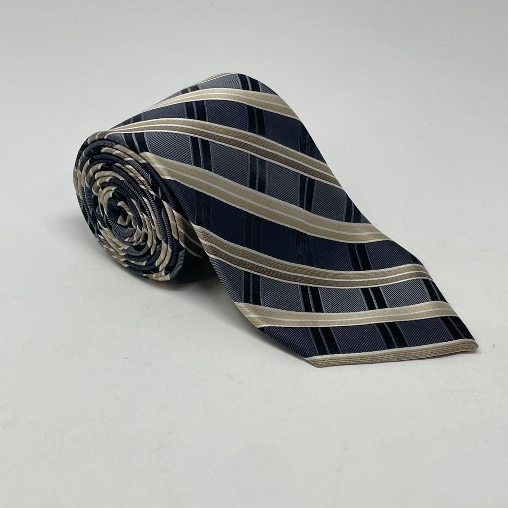 Pronto Uomo Multicolor Striped Silk Handmade Long Tie Necktie